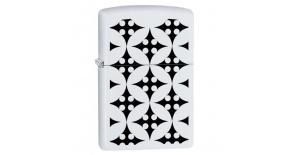 Зажигалка ZIPPO 214 Throwing Stars с покрытием White Matte, латунь/сталь, белая, 36x12x56 мм
